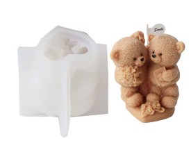 Molde silicona 2 ositos abrazados